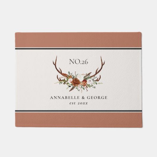 Terracotta Salbei botanischer Blütenriss Fußmatte (Vorderseite)