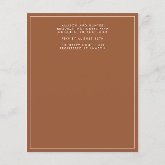 Terracotta Save the Date (Rückseite)