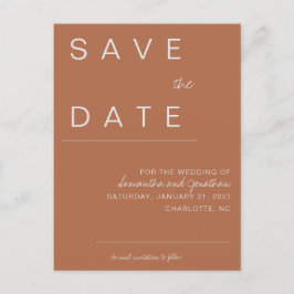 Terracotta Save the Date Ankündigungspostkarte
