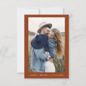 Terracotta Save the Date Boho Foto Minimalistisch (Vorderseite)
