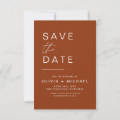 Terracotta Save the Date Boho Foto Minimalistisch (Rückseite)