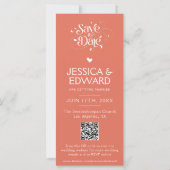 Terracotta Save the Date Foto Stand Qr Code (Rückseite)
