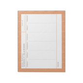 Terracotta Scallops Wochenplaner Notepad Notizblock (Rotiert)