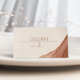 Terracotta Schatten Minimalist Boho Wedding Place Platzkarte