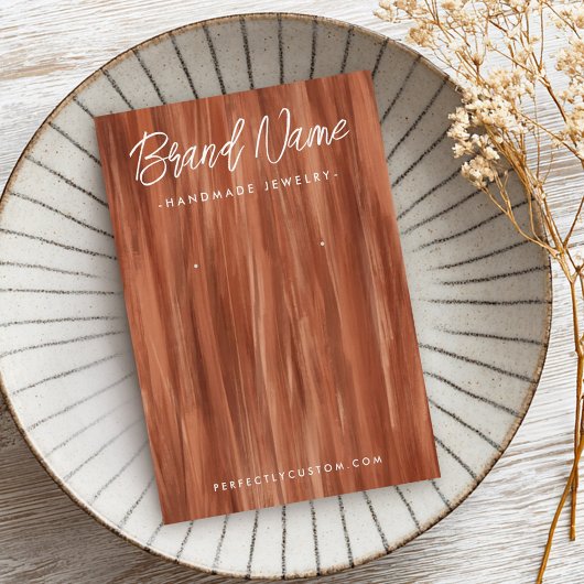 Terracotta-Schattierungen Pinselstriche Ohrkarte