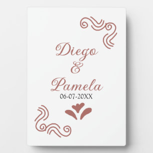 Terracotta Schwarz Rustikal Spanisches Hochzeitspa Fotoplatte