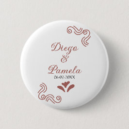 Terracotta schwarz rustikale spanisch Hochzeitspaa Button