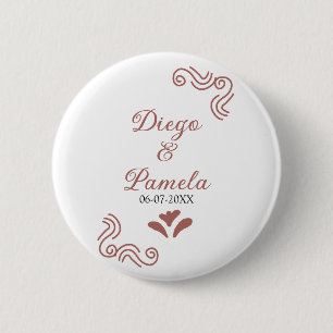 Terracotta schwarz rustikale spanisch Hochzeitspaa Button