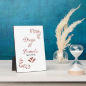 Terracotta schwarz rustikale spanisch Hochzeitspaa Fotoplatte (Seite)