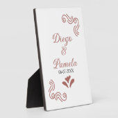 Terracotta schwarz rustikale spanisch Hochzeitspaa Fotoplatte (Seite)