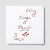 Terracotta schwarz rustikale spanisch Hochzeitspaa Gästebuch (Rückseite)