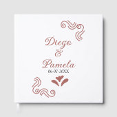 Terracotta schwarz rustikale spanisch Hochzeitspaa Gästebuch (Vorderseite)