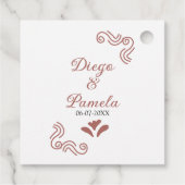 Terracotta schwarz rustikale spanisch Hochzeitspaa Geschenkanhänger (Rückseite)