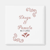 Terracotta schwarz rustikale spanisch Hochzeitspaa Magnet (Vorne)