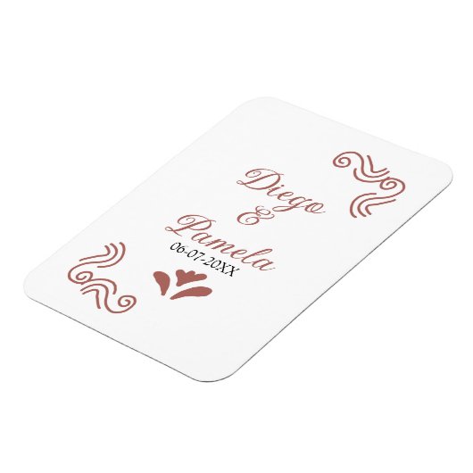 Terracotta schwarz rustikale spanisch Hochzeitspaa Magnet (Linke Seite)