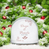 Terracotta schwarz rustikale spanisch Hochzeitspaa Schneekugeln (Weihnachten)