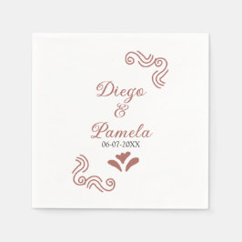 Terracotta schwarz rustikale spanisch Hochzeitspaa Serviette