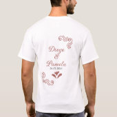 Terracotta schwarz rustikale spanisch Hochzeitspaa T-Shirt (Rückseite)