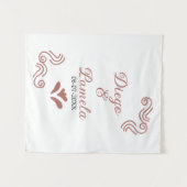 Terracotta schwarz rustikale spanisch Hochzeitspaa Wandteppich (Vorderseite (Horizontal))