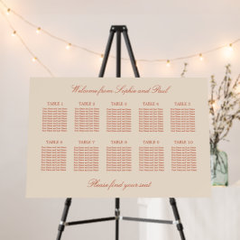 Terracotta Script 10 Tabelle Seating Chart