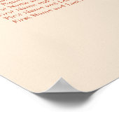 Terracotta Script 10 Table Seating Chart Poster (Ecke)