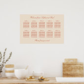 Terracotta Script 10 Table Seating Chart Poster (Küche)