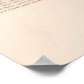 Terracotta Script 12 Table Wedding Seating Poster (Ecke)