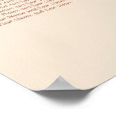 Terracotta Script 15 Table Wedding Seating Poster (Ecke)