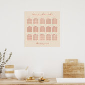 Terracotta Script 15 Table Wedding Seating Poster (Küche)