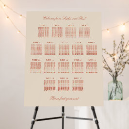 Terracotta Script 17 Table Wedding Seating Chart