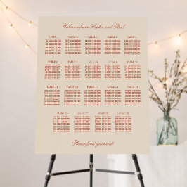 Terracotta Script 19 Table Wedding Seating Chart