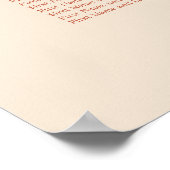 Terracotta Script 6 Table Wedding Poster (Ecke)