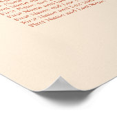Terracotta Script 8 Table Wedding Poster (Ecke)