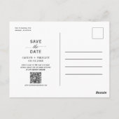 Terracotta Script Arch Foto QR Code Save the Date Postkarte (Rückseite)
