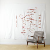 Terracotta Script Brautparty Foto Hintergrund Wandteppich (Beispiel (Horizontal))