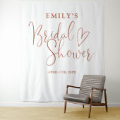 Terracotta Script Brautparty Foto Hintergrund Wandteppich (Beispiel)