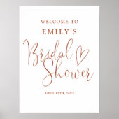 Terracotta Script Brautparty Willkommenszeichen Poster (Vorne)