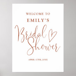 Terracotta Script Brautparty Willkommenszeichen Poster