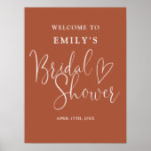 Terracotta Script Brautparty Willkommenszeichen Poster (Vorne)