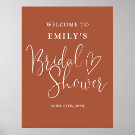 Terracotta Script Brautparty Willkommenszeichen Poster