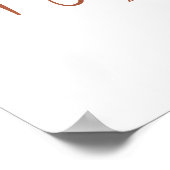 Terracotta Script Bridal Brunch Begrüßungszeichen Poster (Ecke)