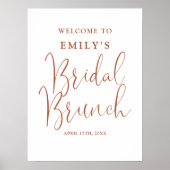 Terracotta Script Bridal Brunch Begrüßungszeichen Poster (Vorne)