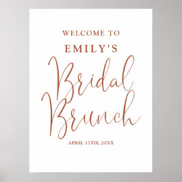 Terracotta Script Bridal Brunch Begrüßungszeichen Poster