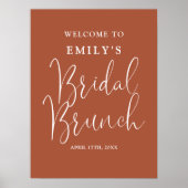 Terracotta Script Bridal Brunch Begrüßungszeichen Poster (Vorne)