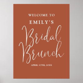 Terracotta Script Bridal Brunch Begrüßungszeichen Poster