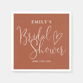 Terracotta Script Calligraphy Brautparty Serviette