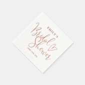 Terracotta Script Calligraphy Brautparty Serviette (Ecke)