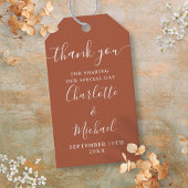 Terracotta Script Dankeschön Gastgeschenk Hochzeit Geschenkanhänger