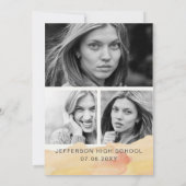 Terracotta Script Foto Abschluss Einladung (Rückseite)