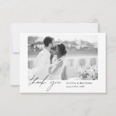 Terracotta Script Foto Wedding Danke Karte (Vorderseite)